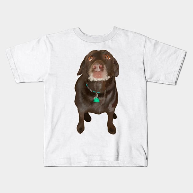 Chocolate Labrador Dog Kids T-Shirt by Booneb